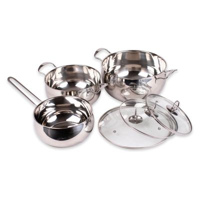 Imagen 2 del producto Batería Acero Inoxidable 6 Piezas C/Tapa Vidrio Amsterdam