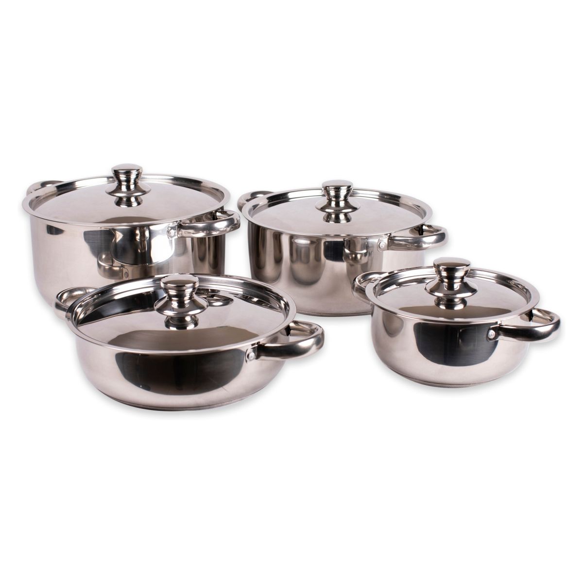 DORAL - Batería Acero Inoxidable 8 Piezas C/Tapa Malaga Doral