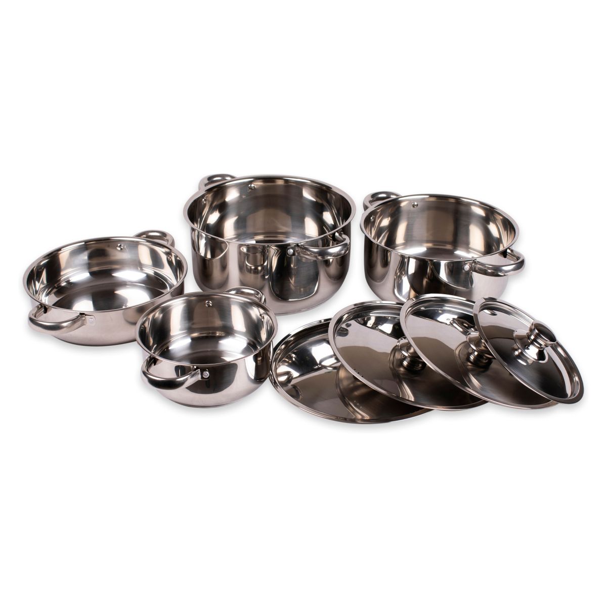 DORAL - Batería Acero Inoxidable 8 Piezas C/Tapa Malaga Doral