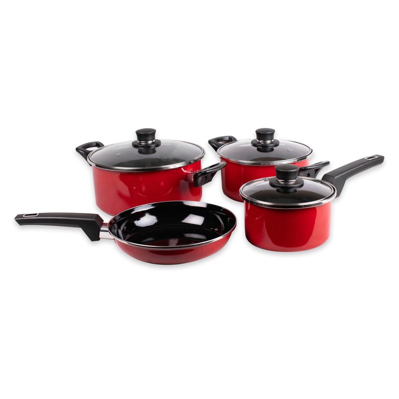 DORAL - Batería de Cocina 7 Piezas Acero Vitrificado Nápoles Doral
