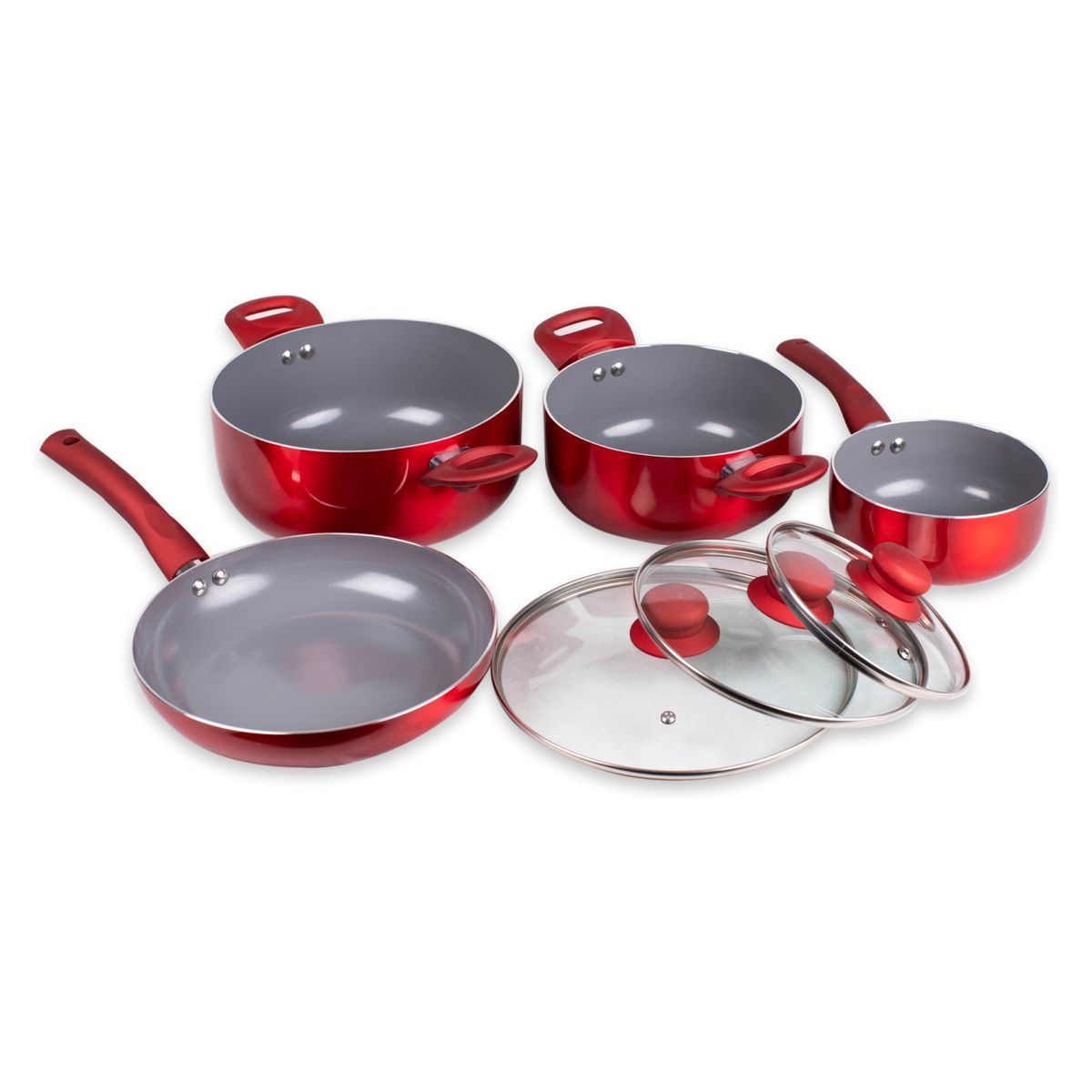 DORAL - Batería de Cocina 7 Piezas Acero Vitrificado Nápoles Doral