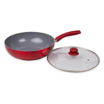 Imagen 2 del producto Wok Montecarlo Rojo C/Tapa 26Cms Slimpack