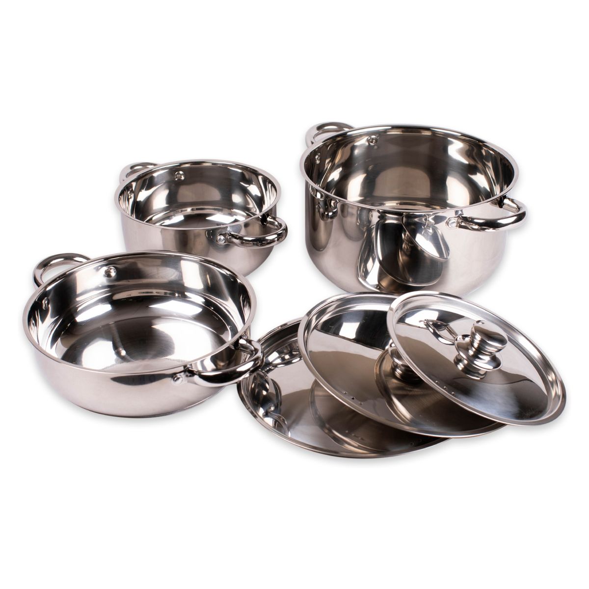 DORAL - Batería Acero Inoxidable 6 Piezas C/Tapa Malaga Doral