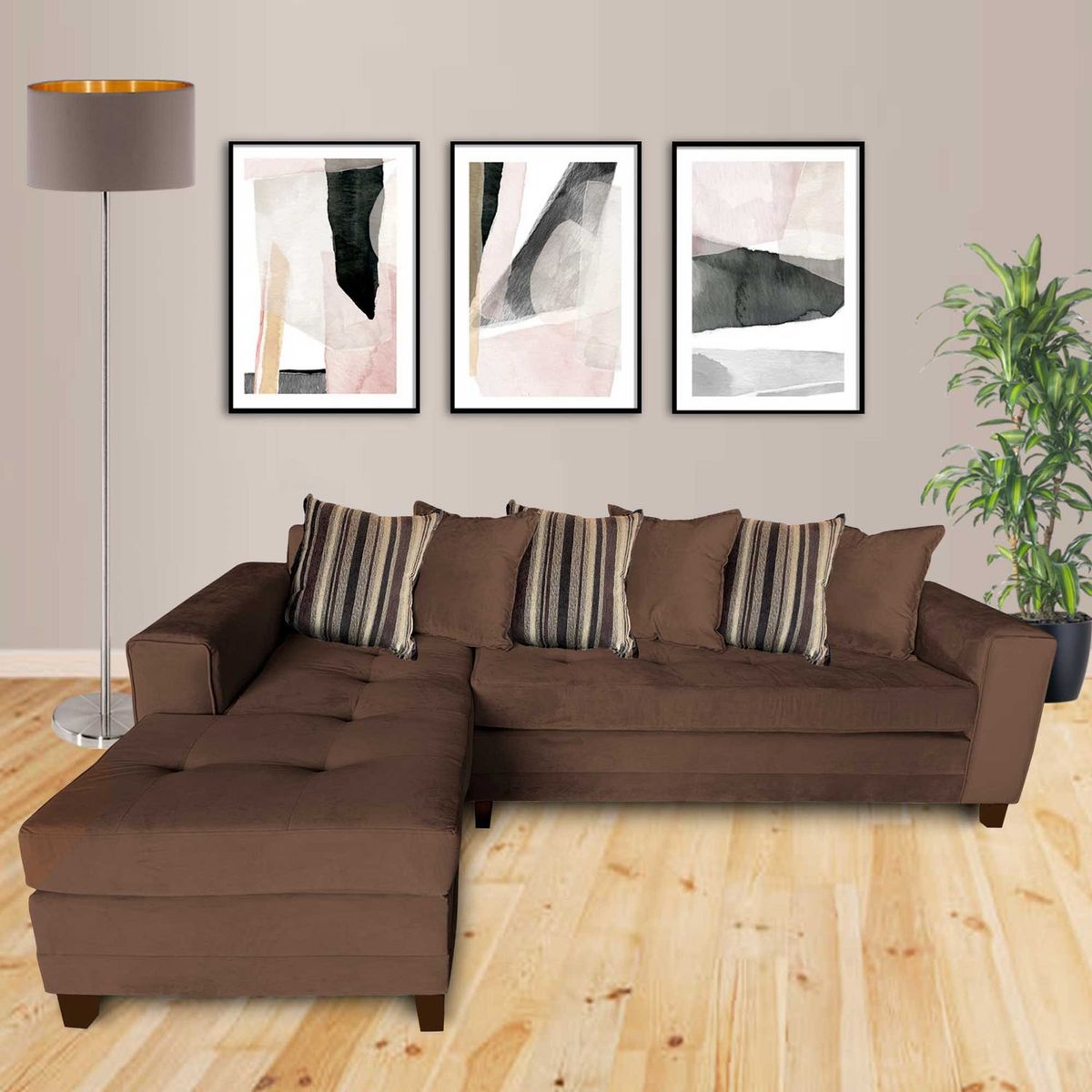 LIVING FACTORY - Sofá Seccional Izquierdo Felpa New Milan Living Factory