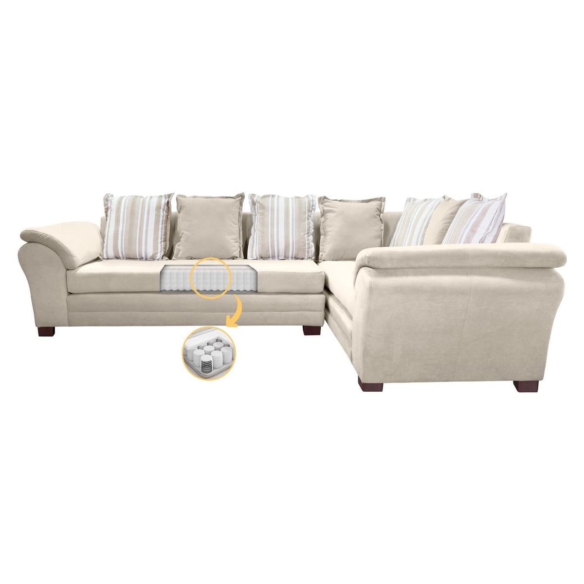 LIVING FACTORY - Sofá Seccional Derecho Felpa New Caprich Living Factory