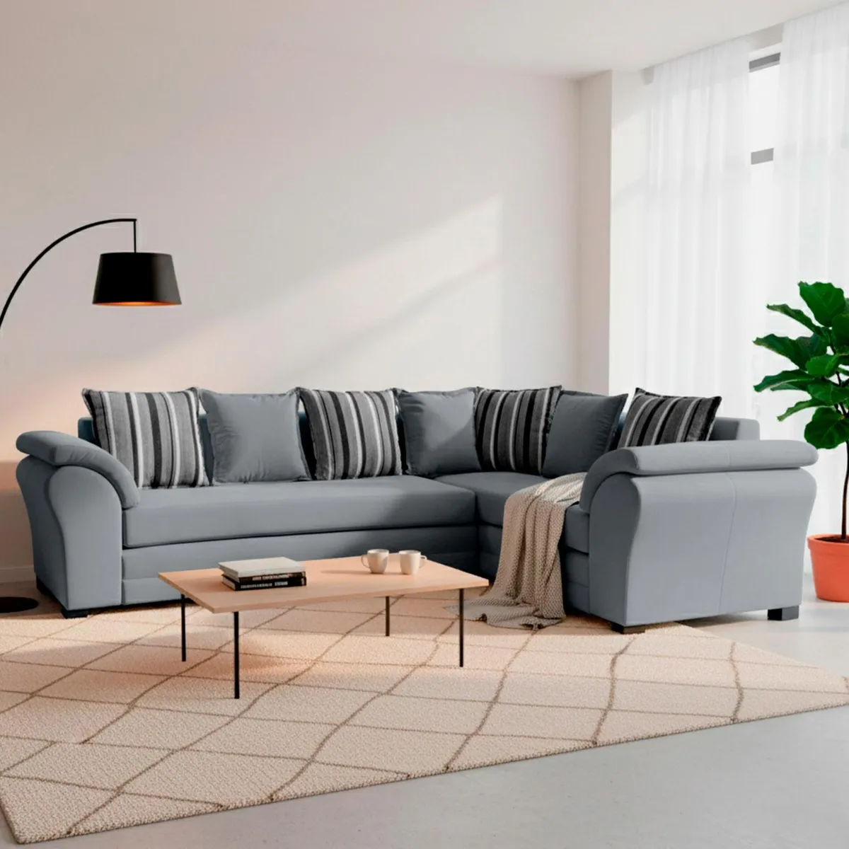 LIVING FACTORY - Sofá Seccional Derecho Felpa New Caprich Living Factory