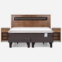 Cama Europea New Style 4 P King + Respaldo + 2 Veladores