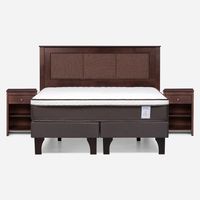 Cama Europea New Style 4 P 2 Plazas + Respaldo + 2 Veladores