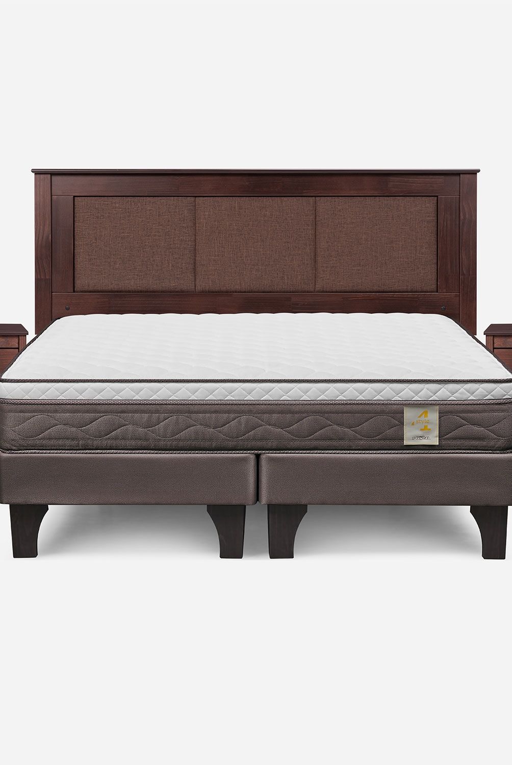 ROSEN - Cama Europea New Style 4 P King + Respaldo + Velador Rosen