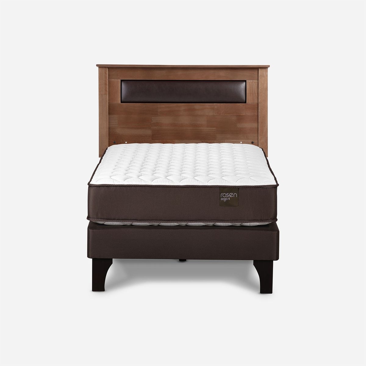 ROSEN - Cama Europea 1.5 Plaza Ergo T + Respaldo Rosen