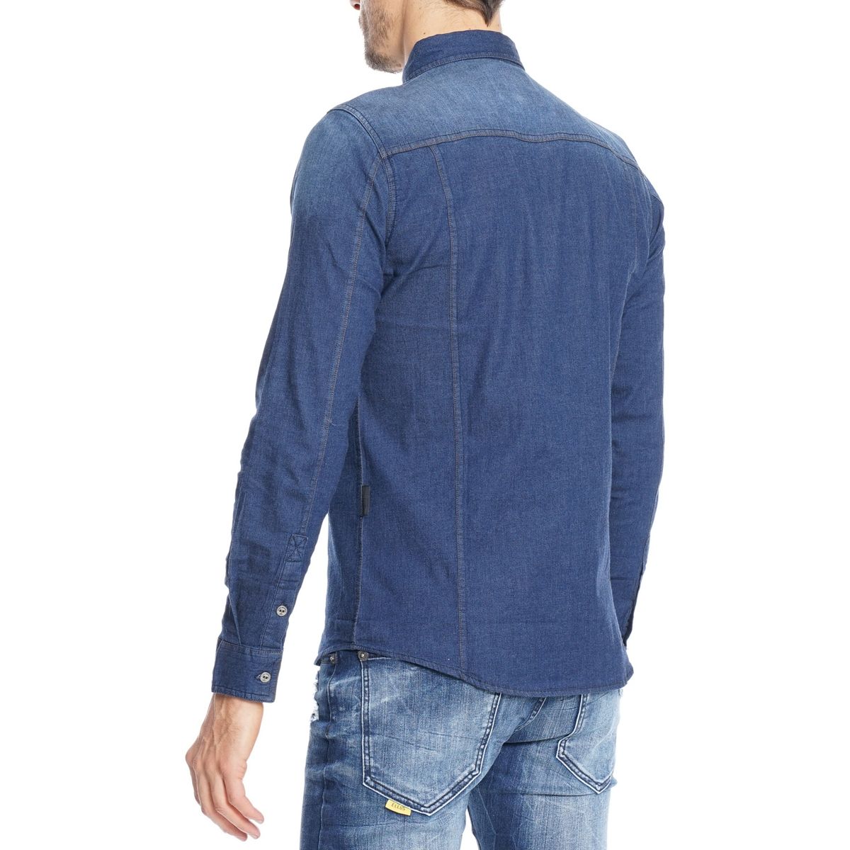 ELLUS - Camisa Casual Manga Larga Algodón Hombre Ellus