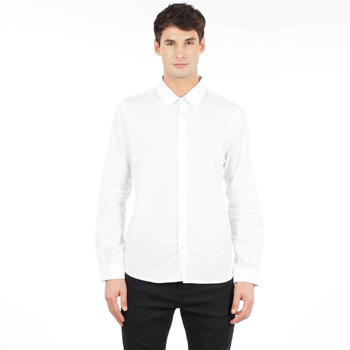 ELLUS - Camisa Casual Manga Larga Algodón Hombre Ellus