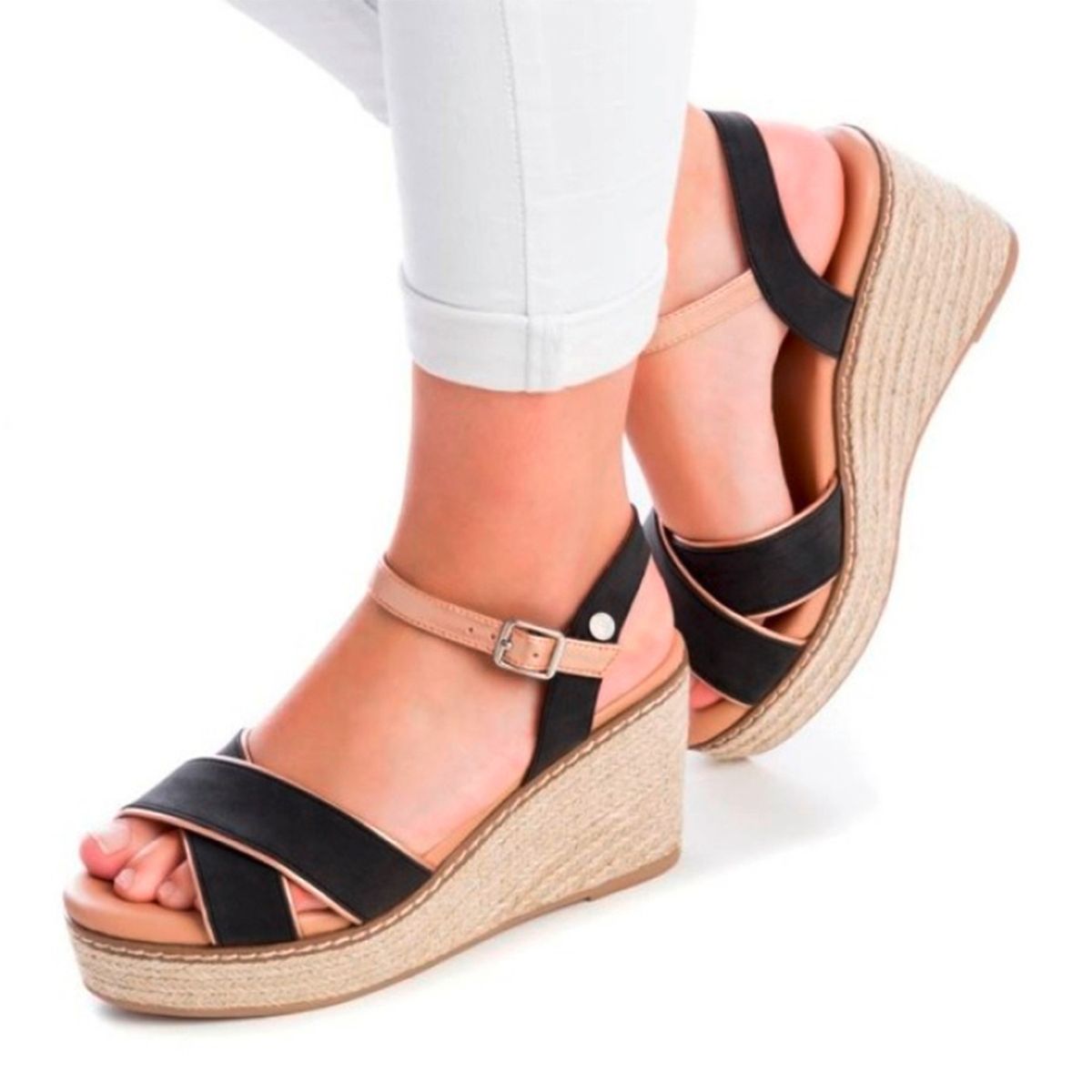 XTI - Sandalia Mujer Negro Xti