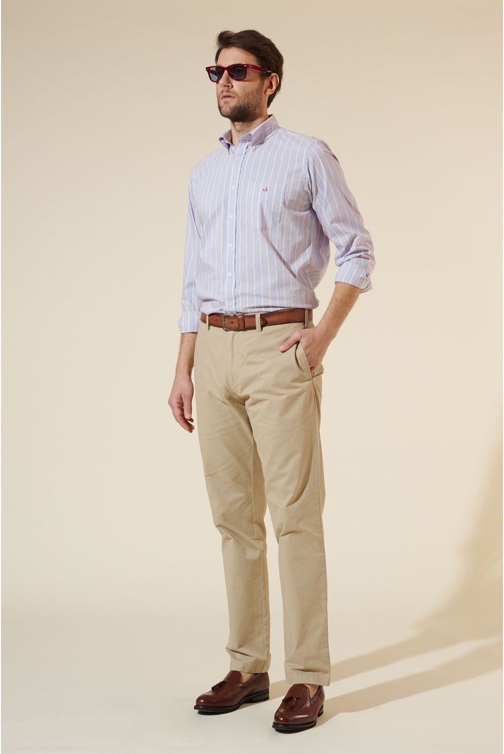 SAVILLE ROW - Saville Camisa Casual Manga Larga Algodón Hombre