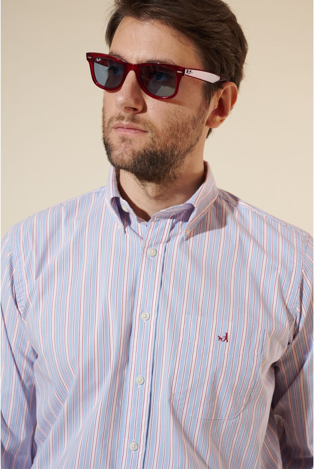 SAVILLE ROW - Saville Camisa Casual Manga Larga Algodón Hombre