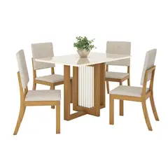 HOME MOBILI - Juego De Comedor 4 Sillas Cali S/Vid