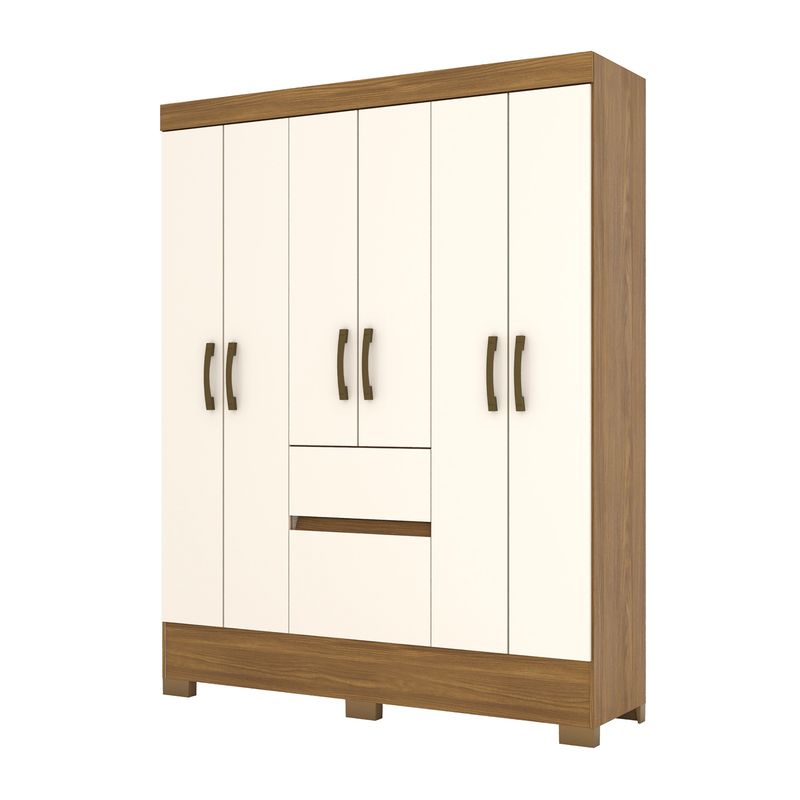 HOME MOBILI - Clóset 6 Puertas 2 Cajones MeL Blanco Off-Rústico Home Mobili