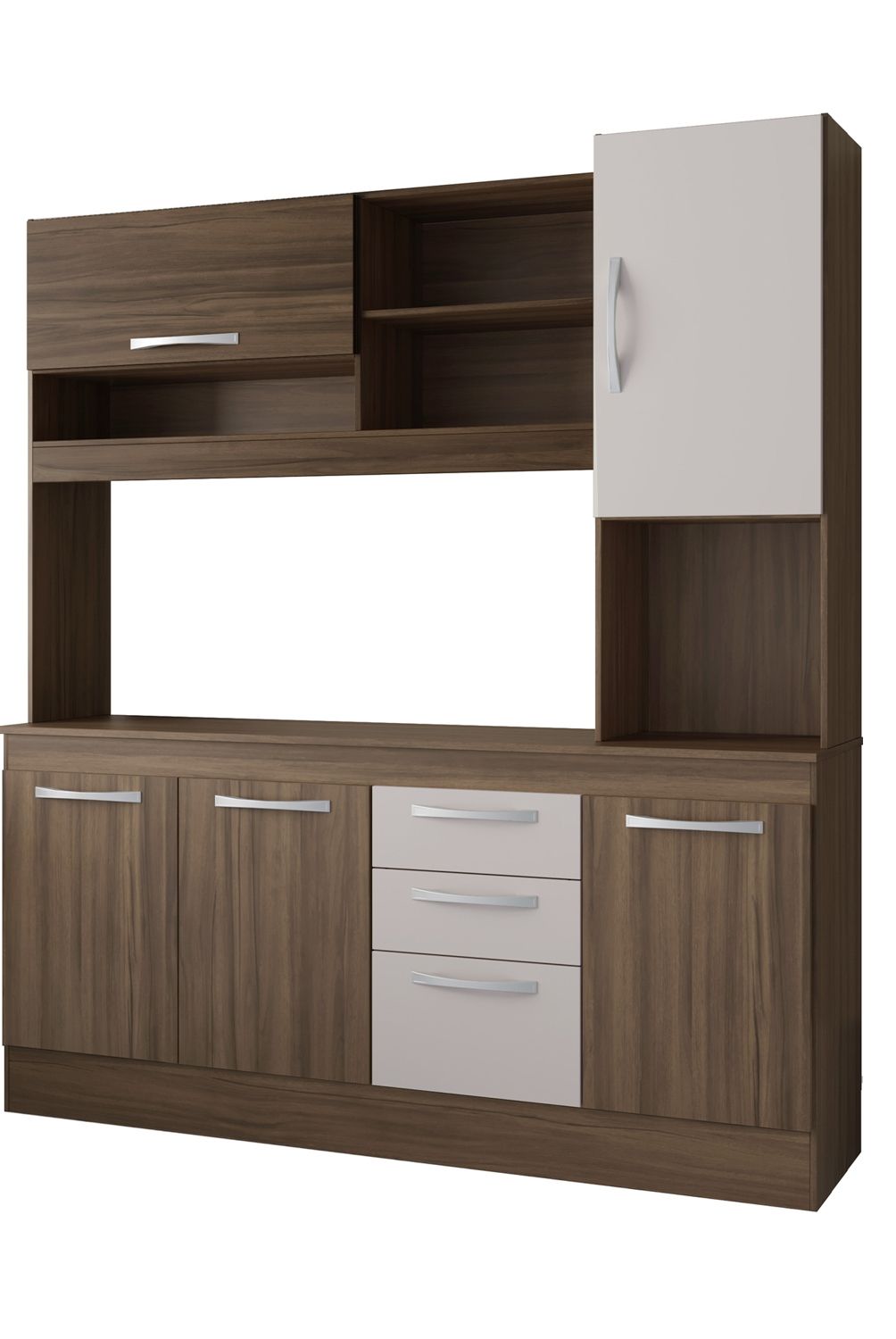 HOME MOBILI - Kit Cocina 5 Puertas 3 Cajones Miner Castaño Home Mobili