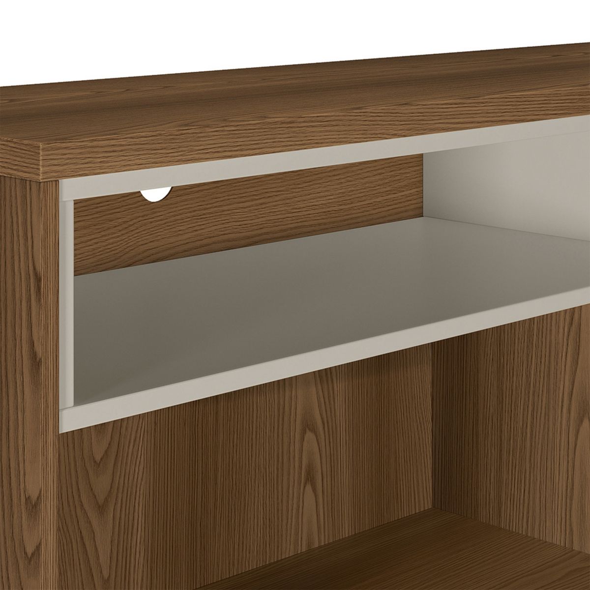 HOME MOBILI - Rack TV 65" Tami 2 Puertas Café-Blanco Off Home Mobili