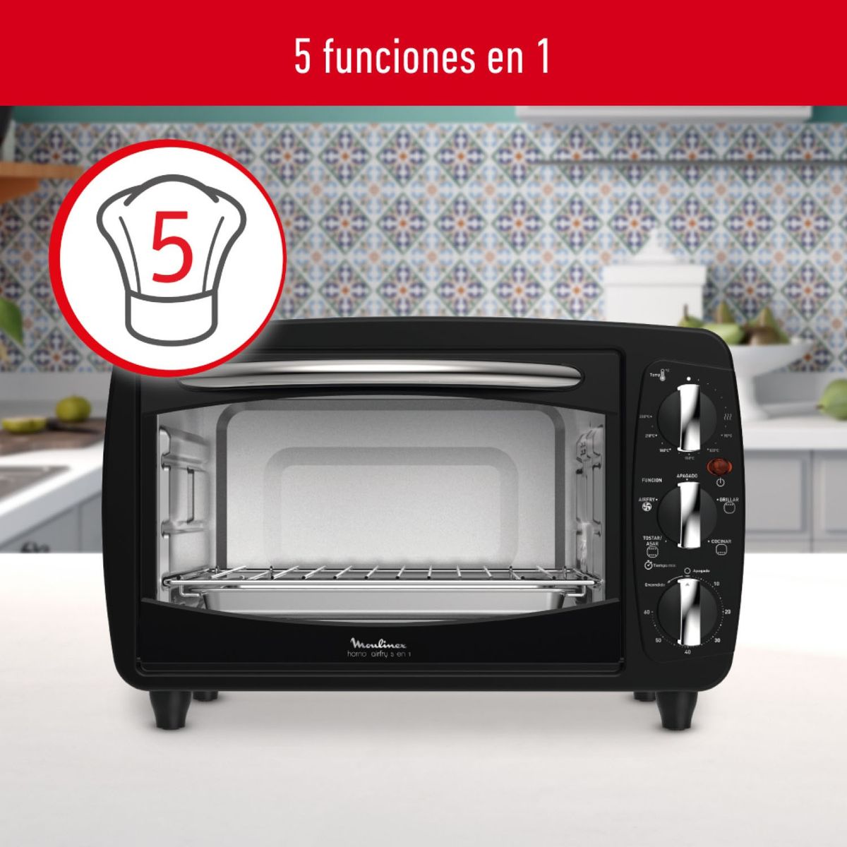 MOULINEX - Horno Freidora 5 En 1 20L Moulinex