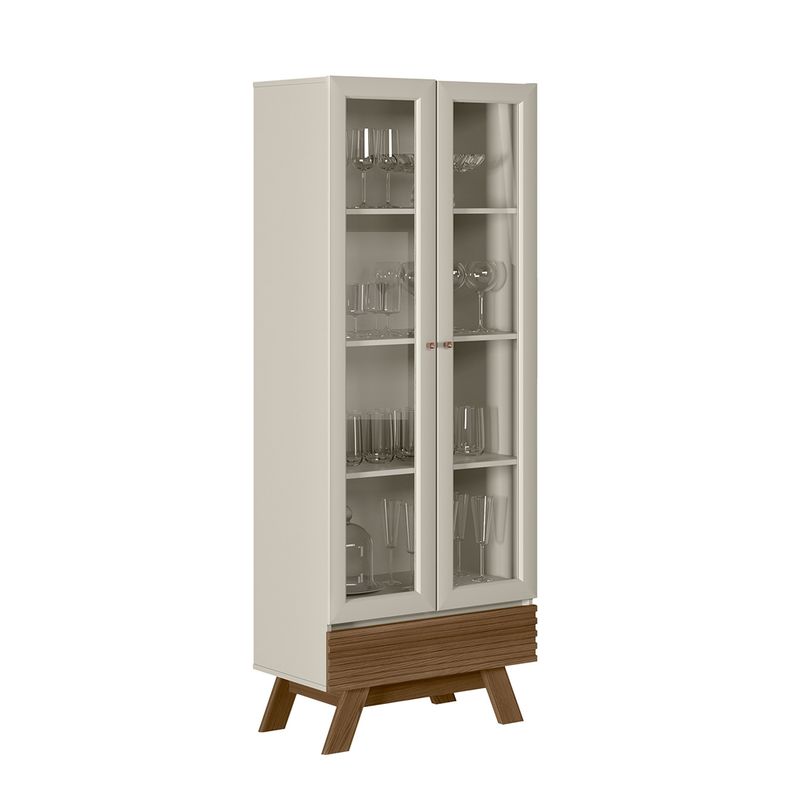 HOME MOBILI - Cristalera 2 Puertas 1 Cajón Duran Blanco-Nat Home Mobili