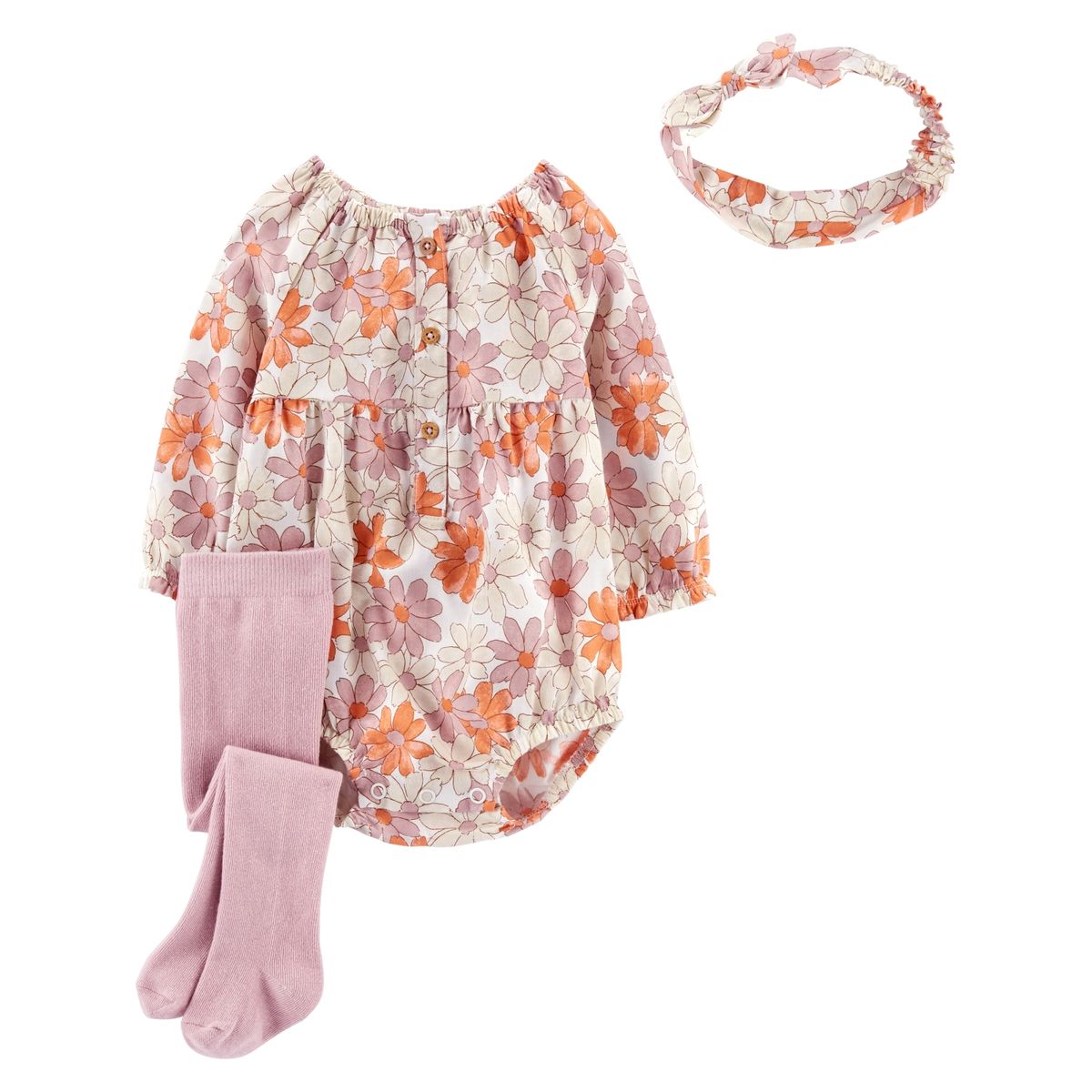 CARTER'S - Conjunto 3 Piezas Enterito, Pantys y Cintillo Bebé Niña Carter's