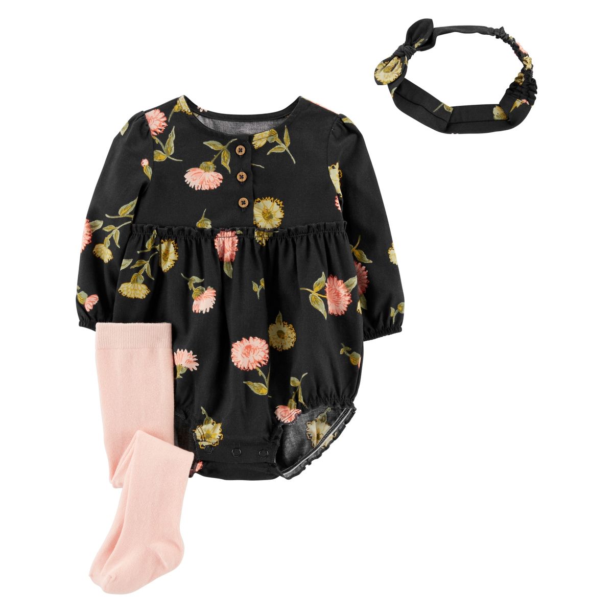 CARTER'S - Conjunto 3 Piezas Enterito, Pantys y Cintillo Bebé Niña Carter's