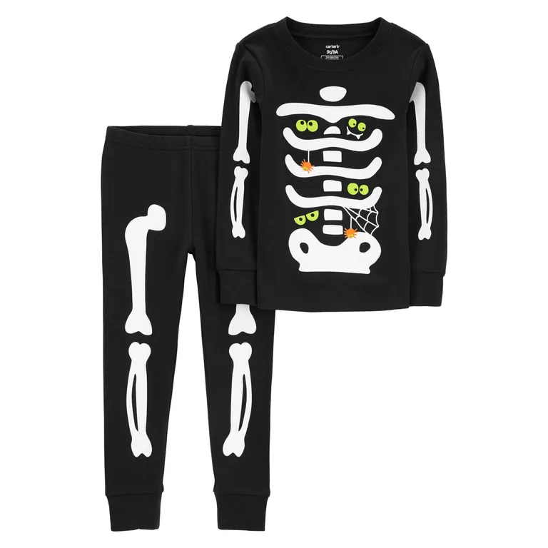 Pijama Algodón Brilla En La Oscuridad Halloween Niño 2 A 5 Años