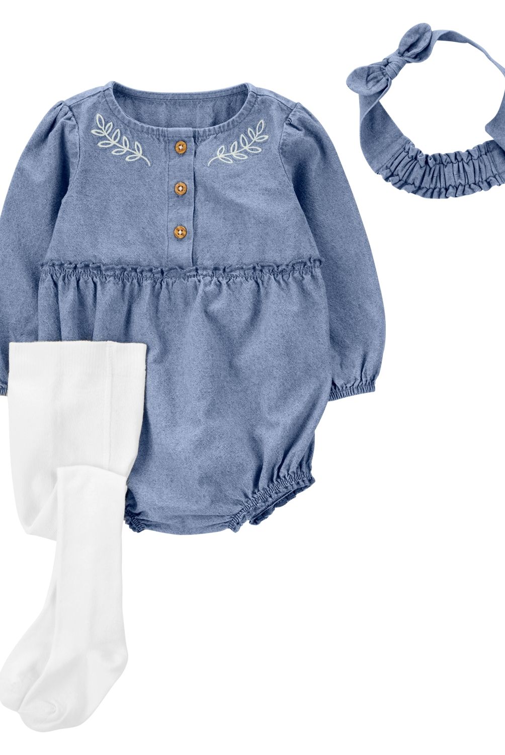 CARTER'S - Conjunto 3 Piezas Enterito, Pantys y Cintillo Bebé Niña Carter's