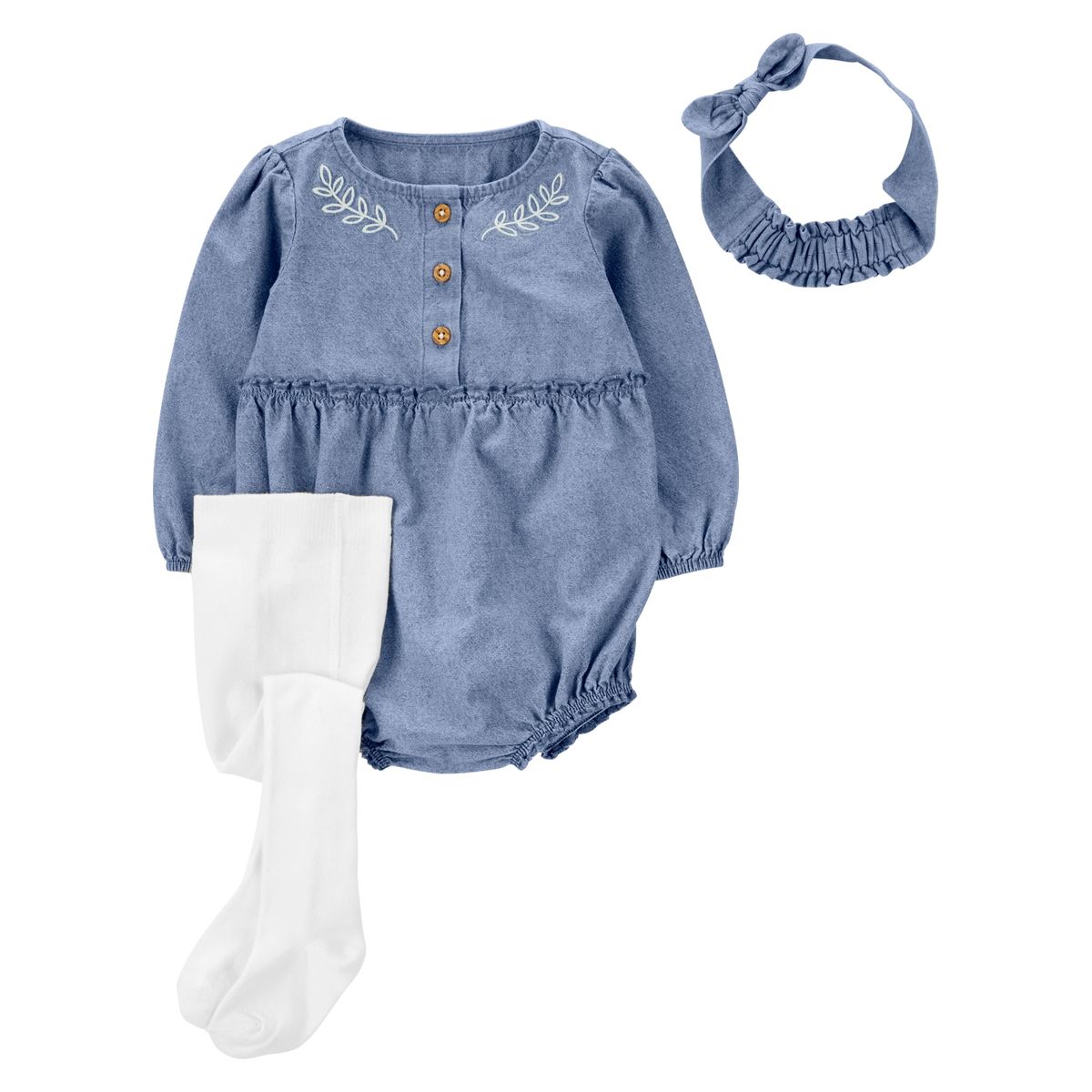 CARTER'S - Conjunto 3 Piezas Enterito, Pantys y Cintillo Bebé Niña Carter's