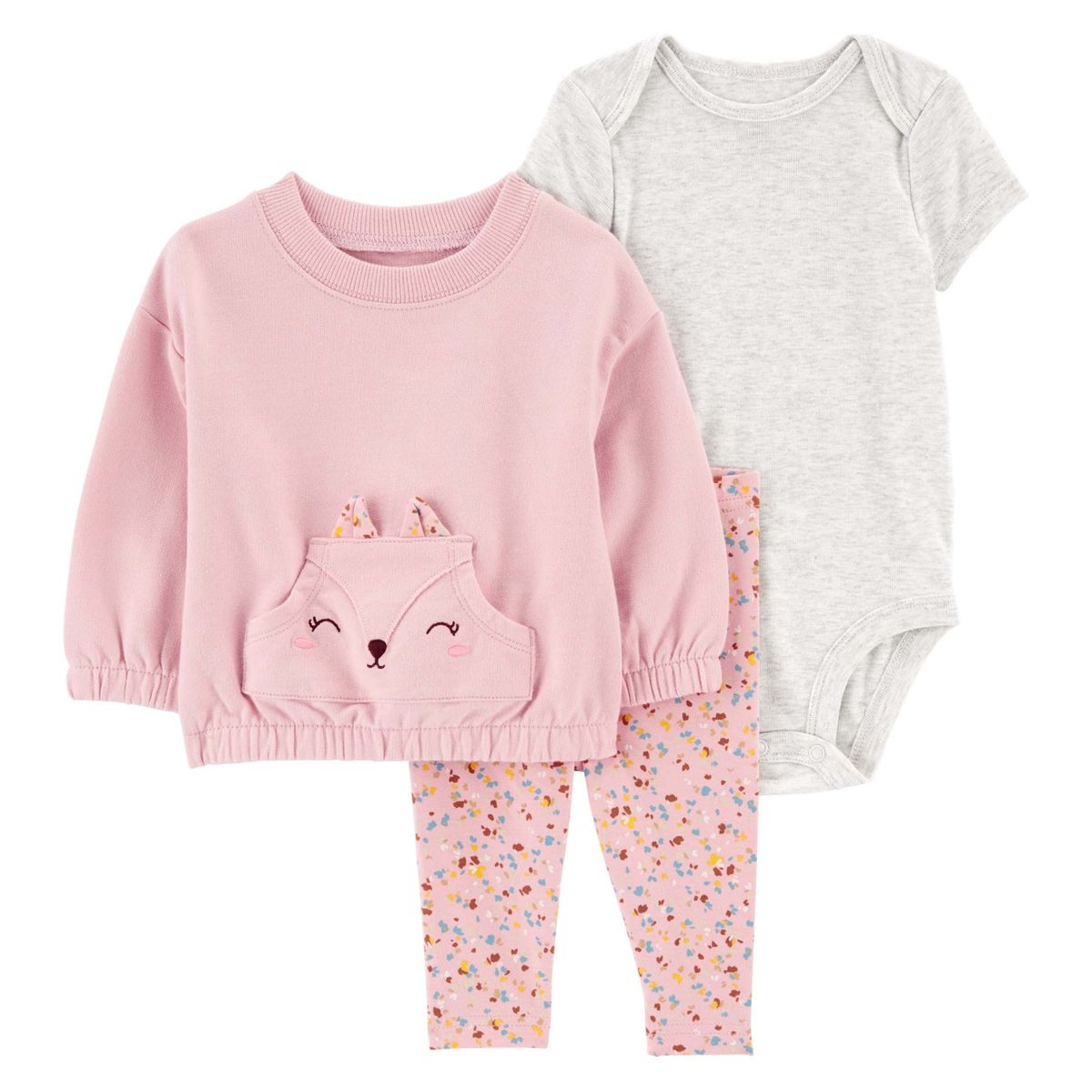 CARTER'S - Conjunto 3 Piezas Polerón, Body y Calza Bebé Niña Carter's