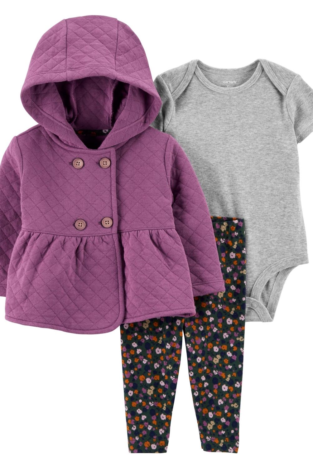 CARTER'S - Conjunto 3 Piezas Polerón, Body y Calza Bebé Niña Carter's