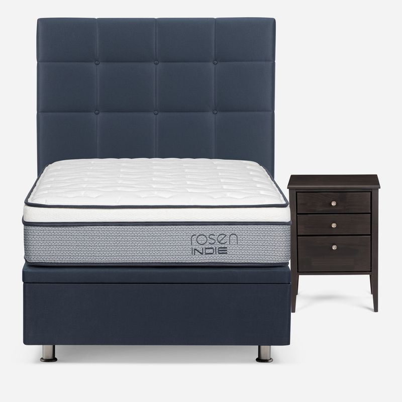 ROSEN - Boxet Indie 1.5 Plaza + Respaldo Incluye 1 Velador Rosen