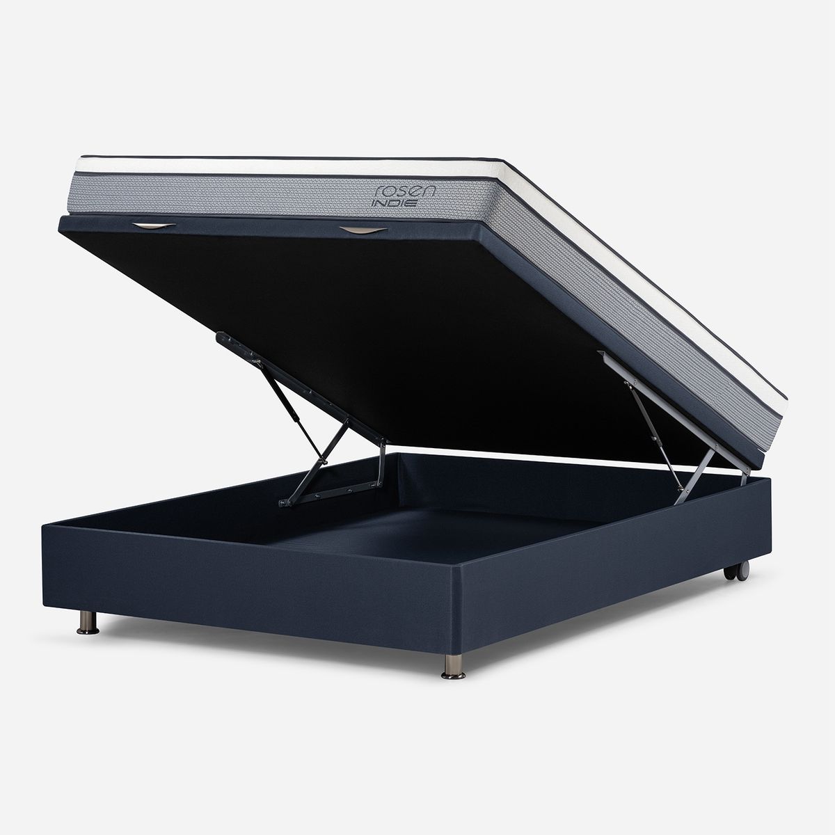 ROSEN - Cama Funcional Indie 2 Plazas Rosen + Respaldo + 1 Velador