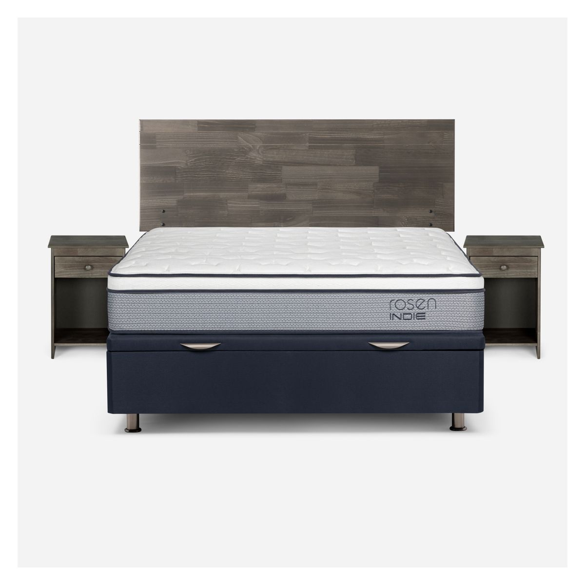 ROSEN - Boxet Indie 2 Plazas + Respaldo Incluye 2 Veladores Rosen