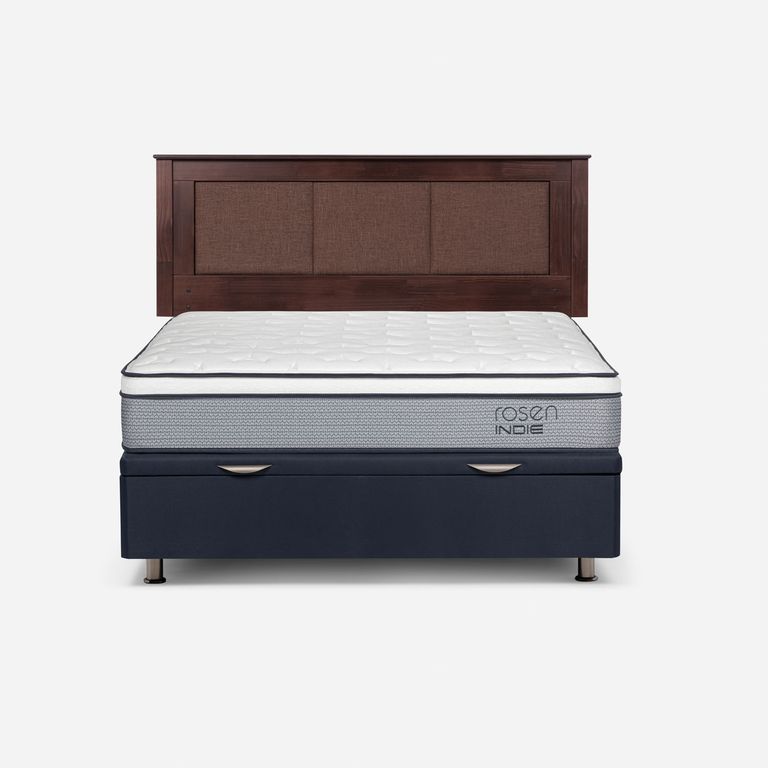 ROSEN Cama baúl Indie 2 Plazas x 2.00mt + Respaldo
