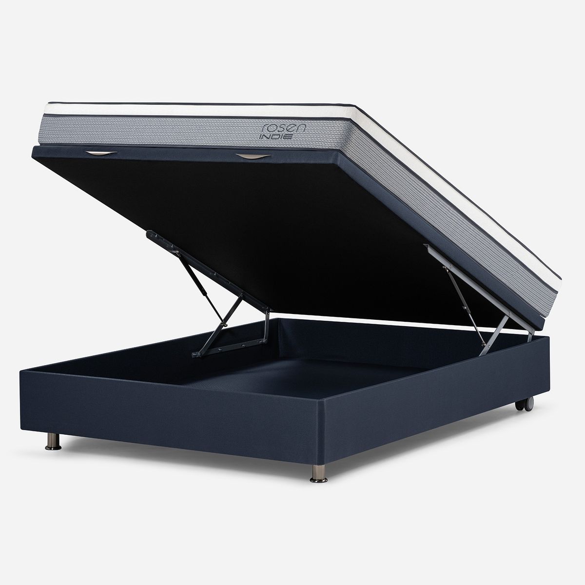 ROSEN - Cama Funcional Indie 2 Plazas Rosen + 2 Veladores + Respaldo