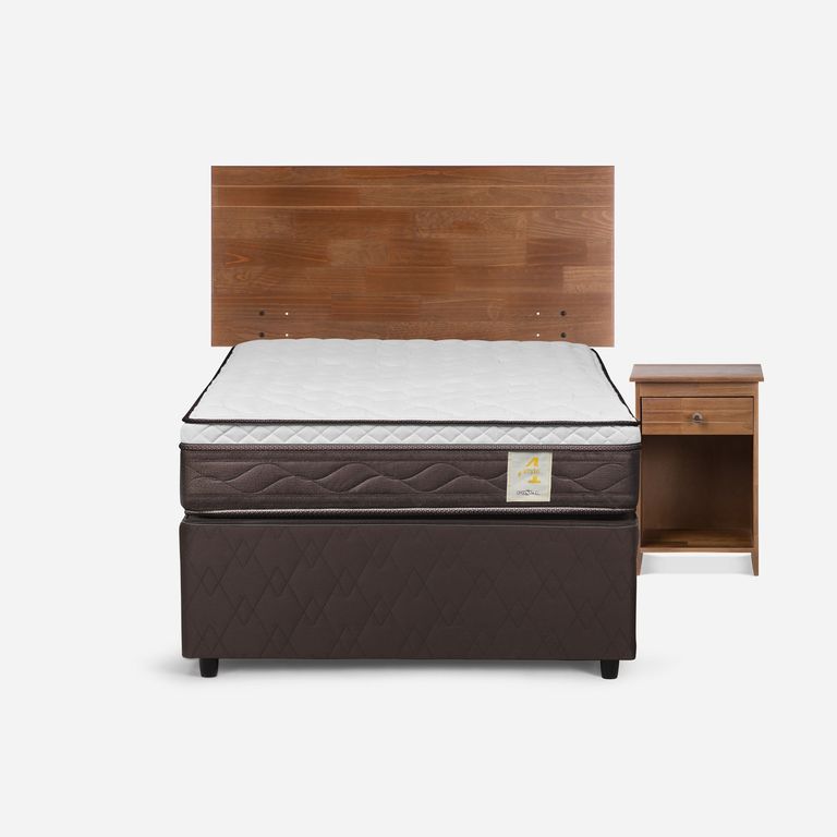 ROSEN Cama Nido New Style 4 Plus P 1.5 plazas x 2.00 mt + Respaldo + 1 Velador