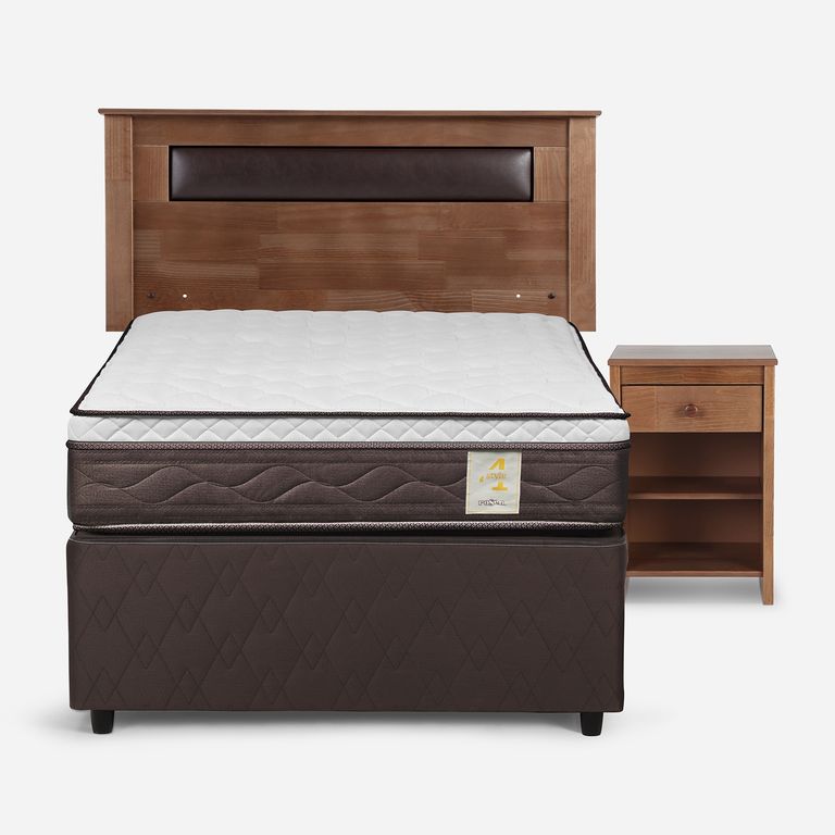 Cama Nido New Style 4 Plus P 1.5 plazas x 2.00 mt + Respaldo + 1 Velador