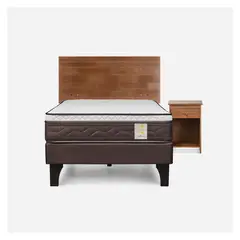ROSEN - Cama Europea New Style 4 1.5 Plazas + Respaldo + 1 Velador