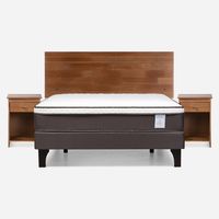 Cama Europea New Style 4 2 Plazas + 2 Veladores + Respaldo