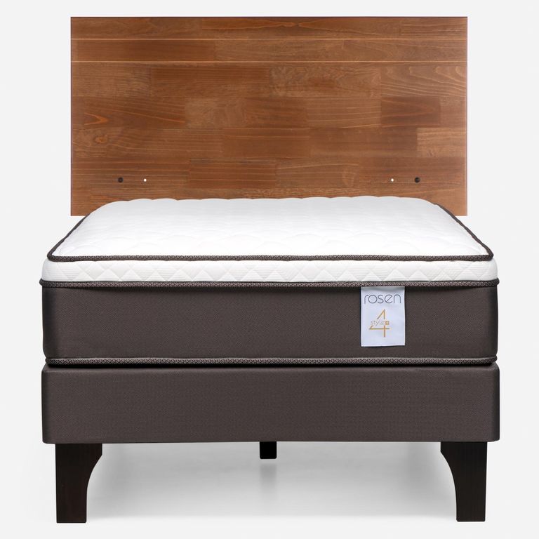 ROSEN Cama Europea New Style 4 Plus Plus 1 Plaza x 2.00 mt + Respaldo