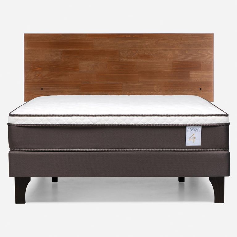 ROSEN Cama Europea New Style 4 Plus Plus 2 Plazas x 2.00 mt Base Normal + Respaldo