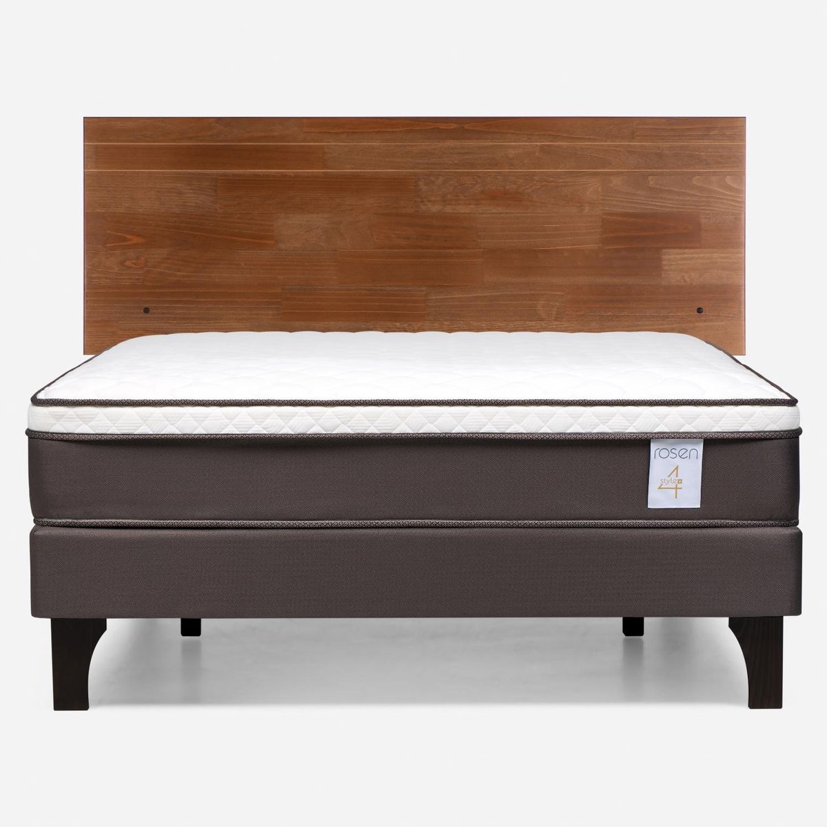 ROSEN - Cama Europea New Style 4 Plus 2 Plazas x 2.00 mt Base Normal + Respaldo Rosen