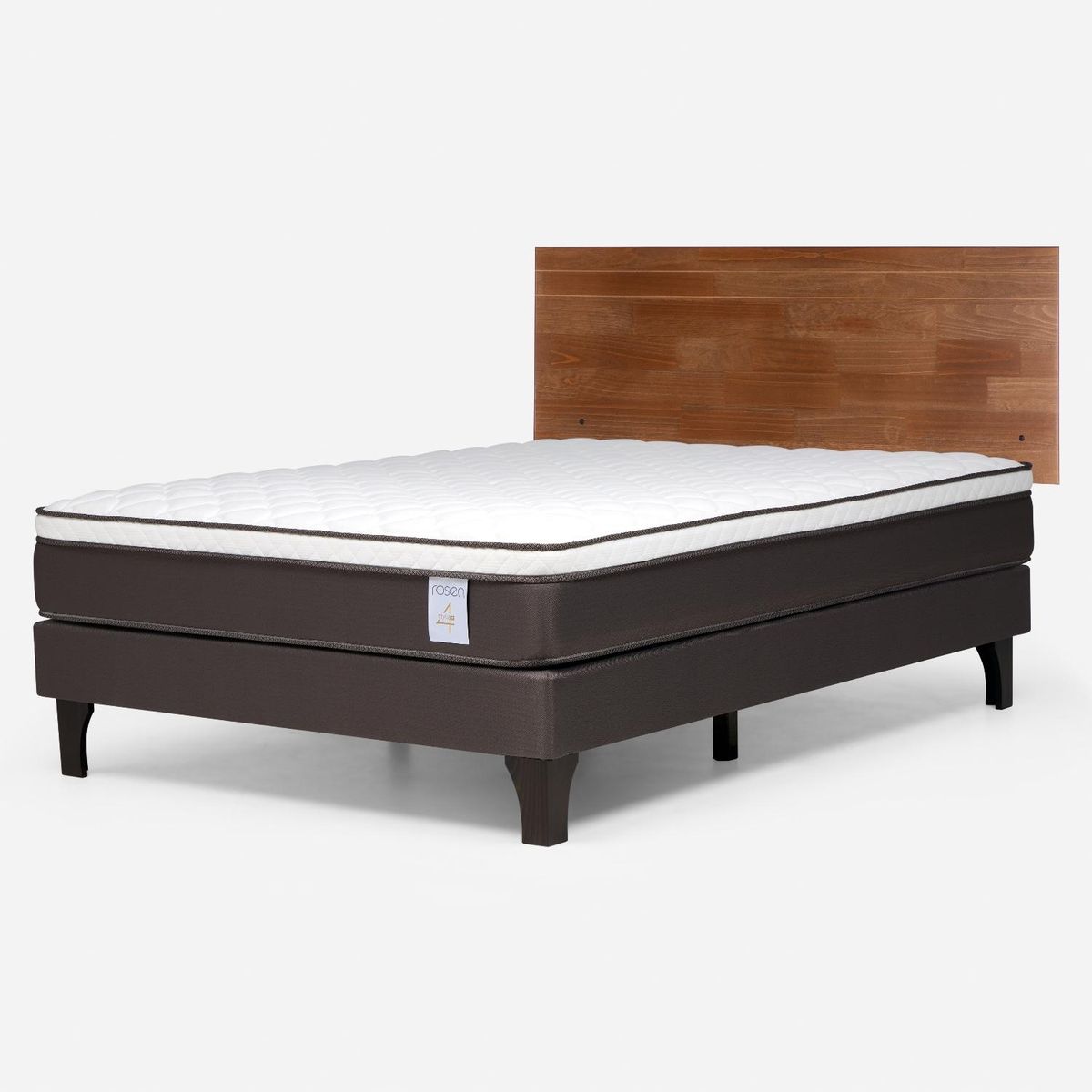 ROSEN - Cama Europea New Style 4 Plus 2 Plazas x 2.00 mt Base Normal + Respaldo Rosen