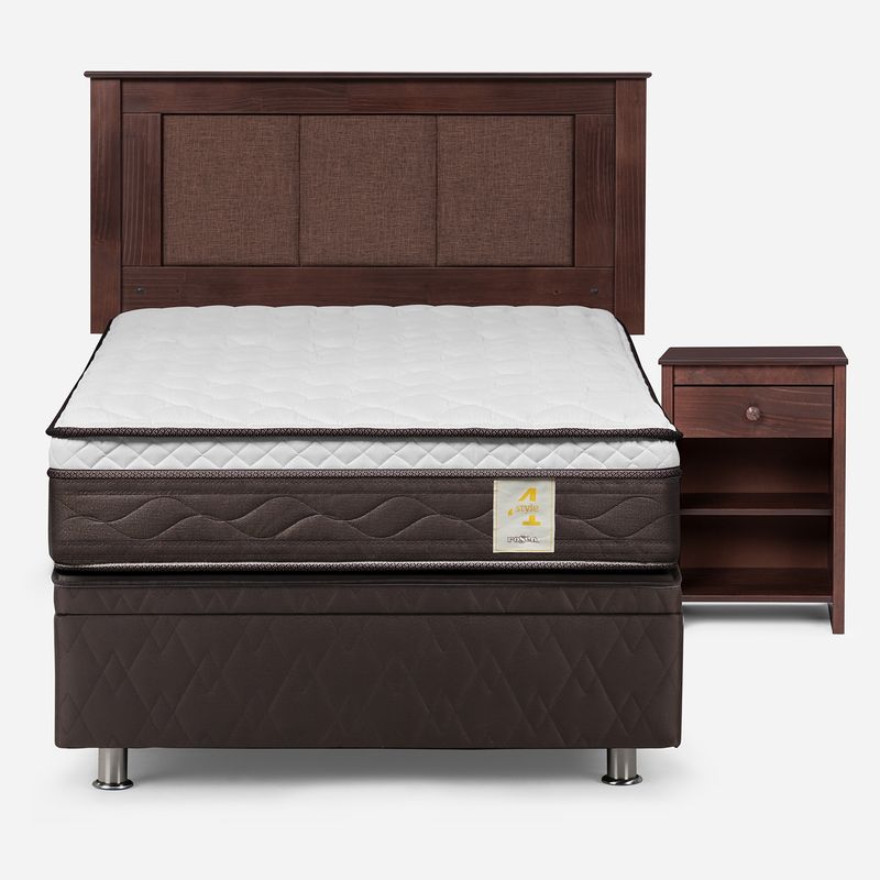 ROSEN - Boxet New Style 4 1.5 Plazas Rosen + Respaldo + 1 Velador