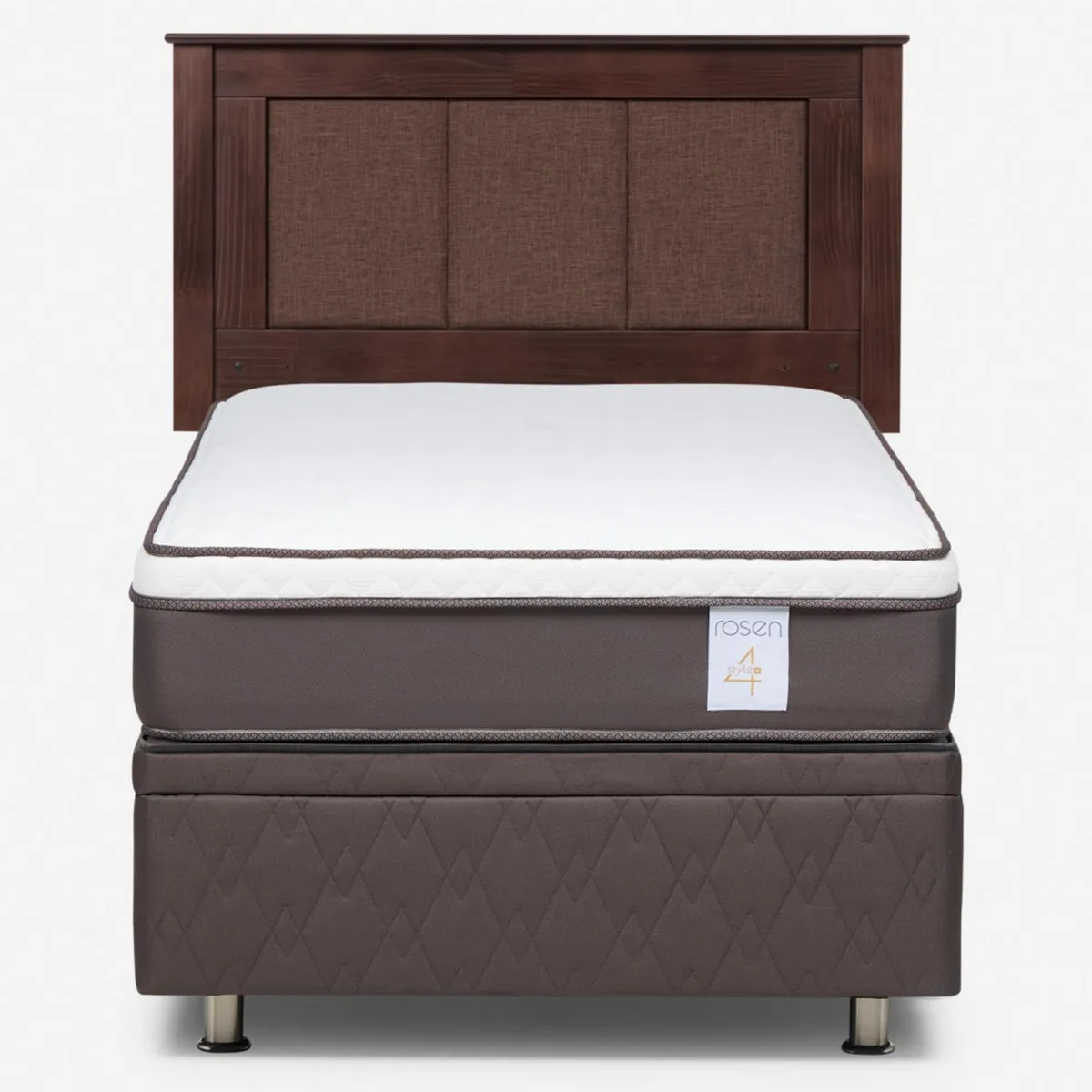 ROSEN - Cama baúl New Style 4 Plus Plus 1.5 Plazas x 2.00 mt + Respaldo Rosen
