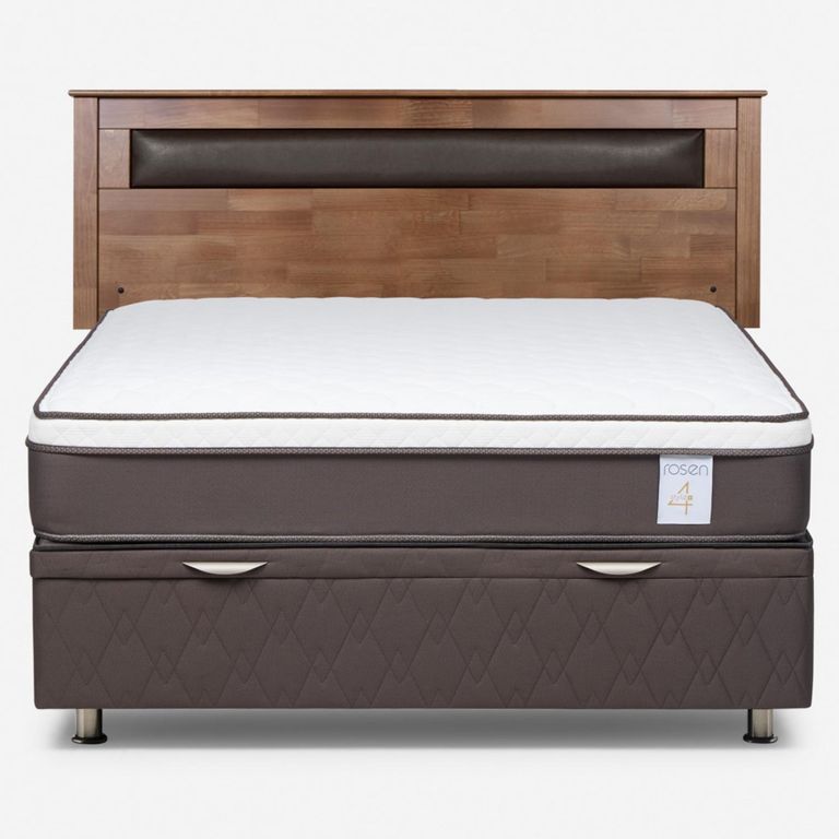 Cama baúl New Style 4 Plus Plus 2 Plazas x 2.00 mt + Respaldo