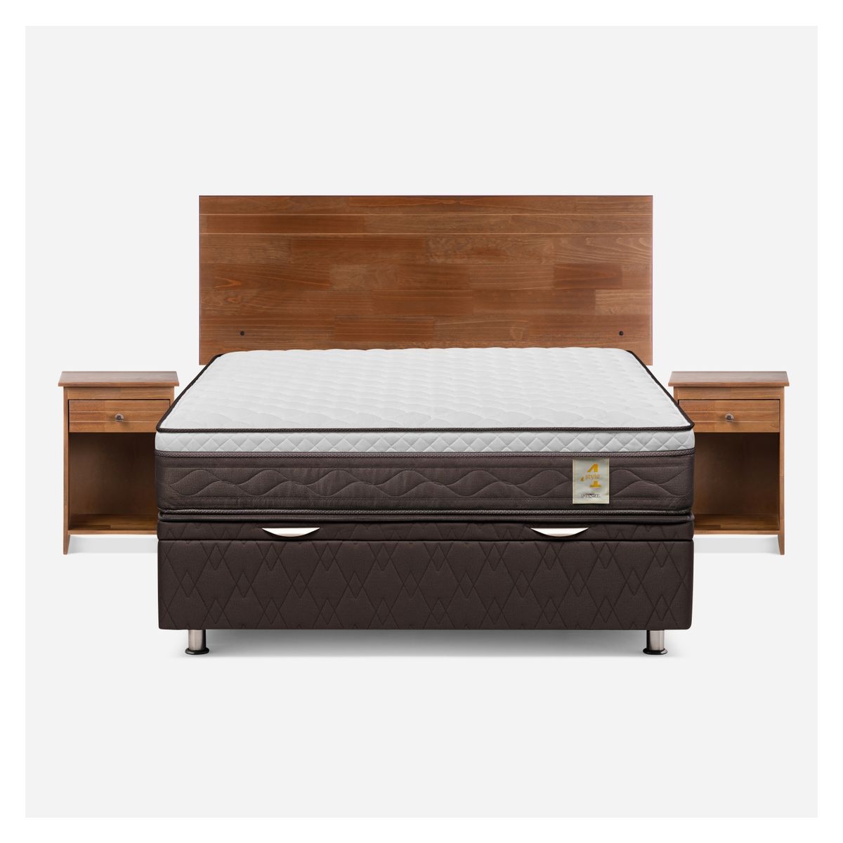 ROSEN - Boxet New Style 4 2 Plazas Rosen + Respaldo + 1 Velador