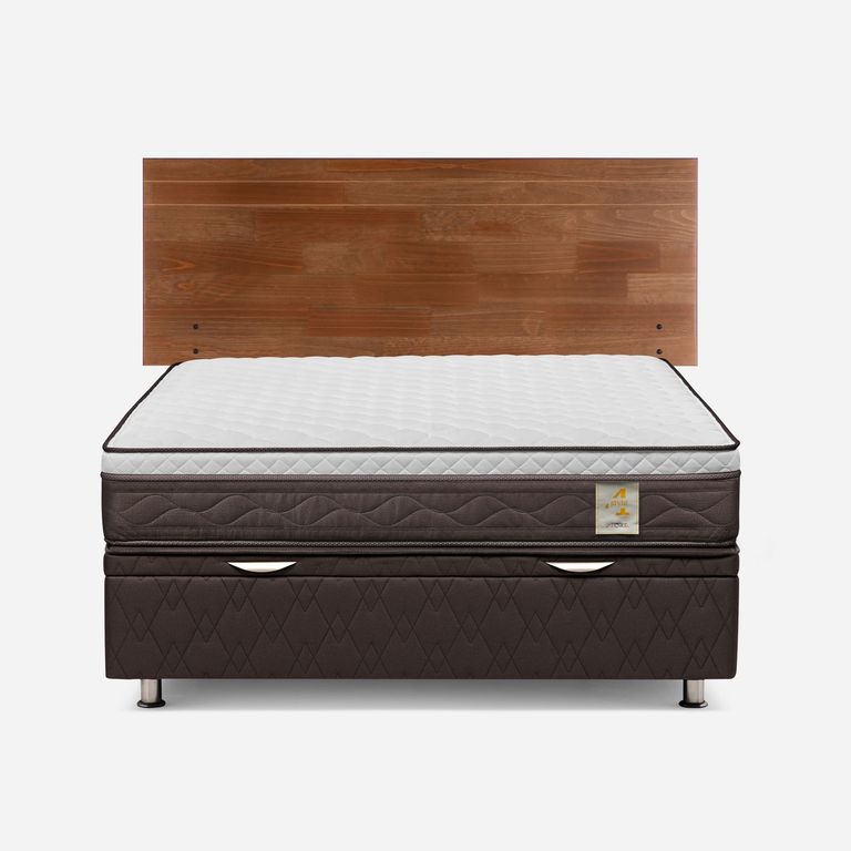 Cama baúl New Style 4 Plus Plus 2 Plazas x 2.00 mt + Respaldo